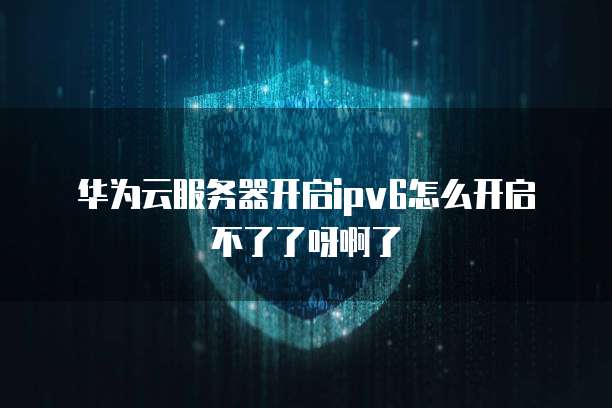 华为云服务器开启ipv6怎么开启不了了呀啊了