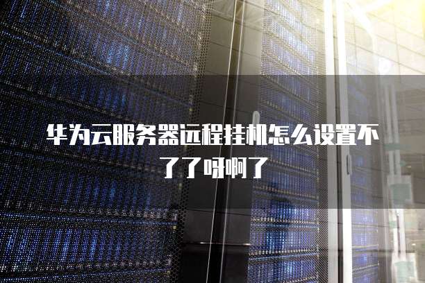 华为云服务器远程挂机怎么设置不了了呀啊了