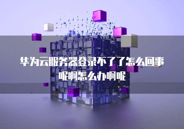 华为云服务器登录不了了怎么回事呢啊怎么办啊呢