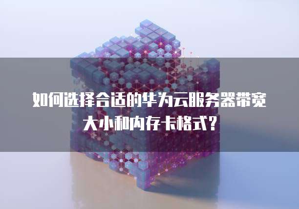 如何选择合适的华为云服务器带宽大小和内存卡格式?