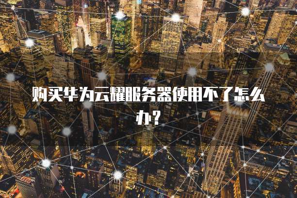 购买华为云耀服务器使用不了怎么办?