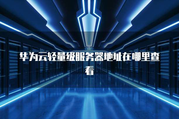 华为云轻量级服务器地址在哪里查看