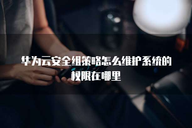 华为云安全组策略怎么维护系统的权限在哪里