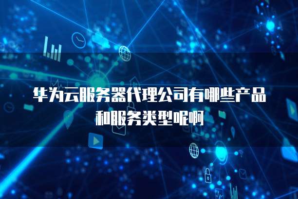 华为云服务器代理公司有哪些产品和服务类型呢啊