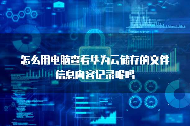 怎么用电脑查看华为云储存的文件信息内容记录呢吗