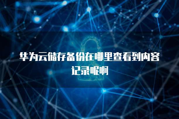 华为云储存备份在哪里查看到内容记录呢啊