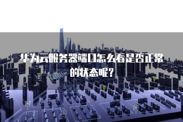 华为云服务器端口怎么看是否正常的状态呢?