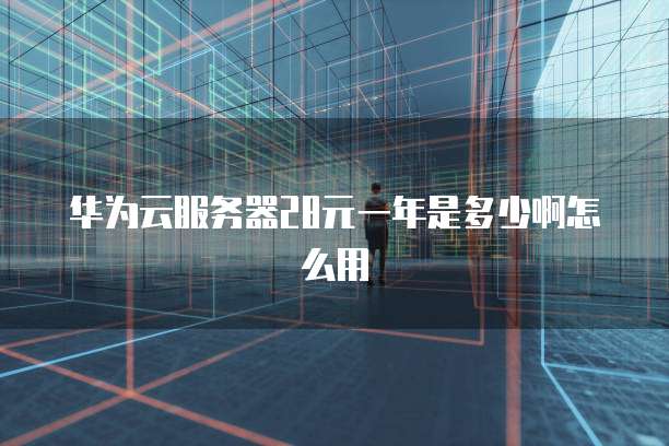华为云服务器28元一年是多少啊怎么用