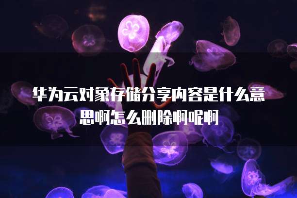 华为云对象存储分享内容是什么意思啊怎么删除啊呢啊