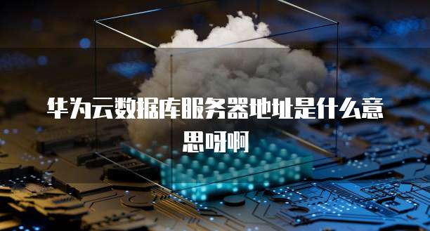 华为云数据库服务器地址是什么意思呀啊