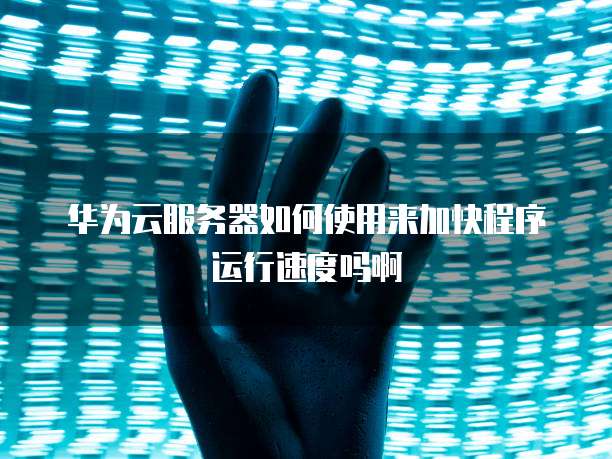华为云服务器如何使用来加快程序运行速度吗啊