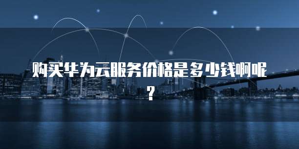 购买华为云服务价格是多少钱啊呢?
