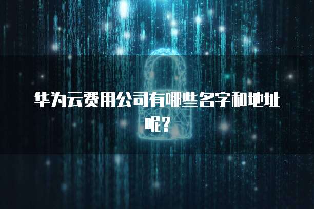 华为云费用公司有哪些名字和地址呢？