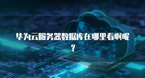 华为云服务器数据库在哪里看啊呢?