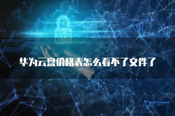 华为云盘价格表怎么看不了文件了