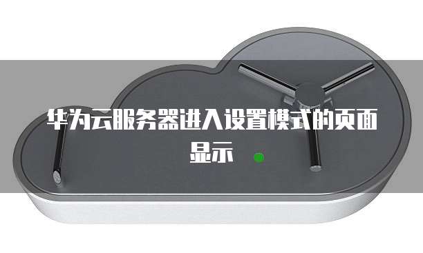 华为云服务器进入设置模式的页面显示