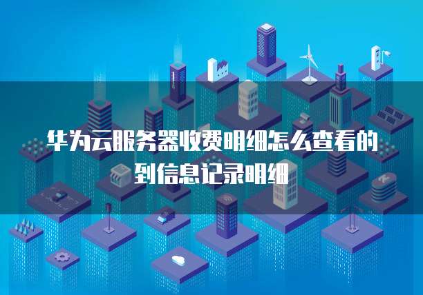 华为云服务器收费明细怎么查看的到信息记录明细