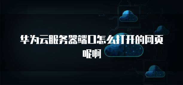 华为云服务器端口怎么打开的网页呢啊