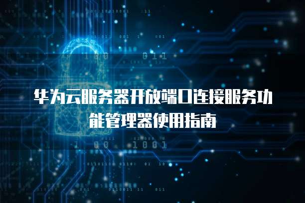 华为云服务器开放端口连接服务功能管理器使用指南