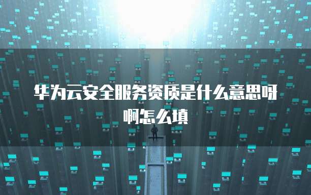 华为云安全服务资质是什么意思呀啊怎么填