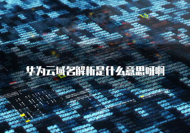 华为云域名解析是什么意思呀啊