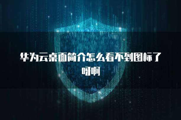 华为云桌面简介怎么看不到图标了呀啊