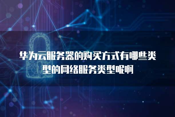 华为云服务器的购买方式有哪些类型的网络服务类型呢啊