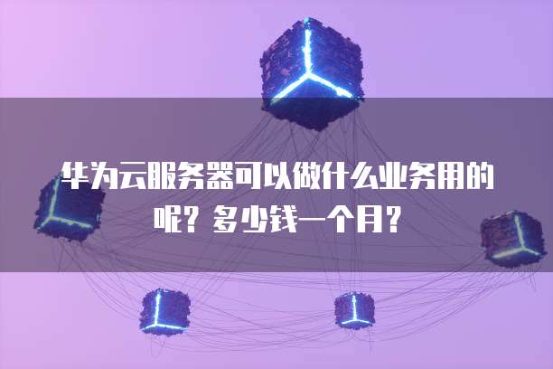 华为云服务器可以做什么业务用的呢?多少钱一个月?