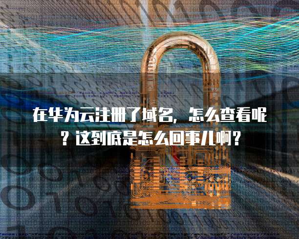 在华为云注册了域名,怎么查看呢?这到底是怎么回事儿啊?