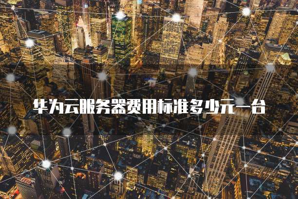 华为云服务器费用标准多少元一台