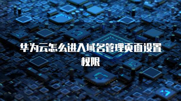 华为云怎么进入域名管理页面设置权限