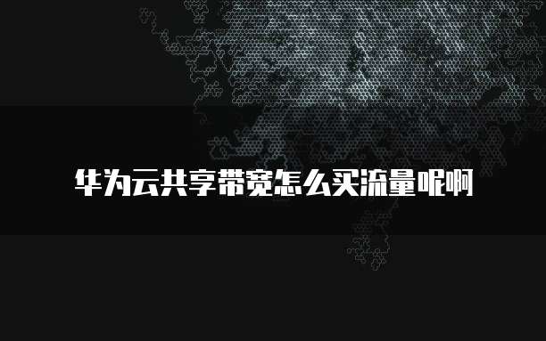 华为云共享带宽怎么买流量呢啊