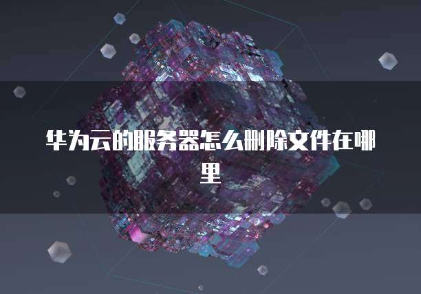 华为云的服务器怎么删除文件在哪里