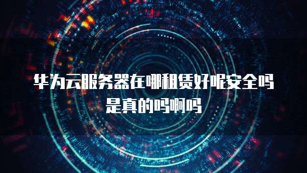 华为云服务器在哪租赁好呢安全吗是真的吗啊吗