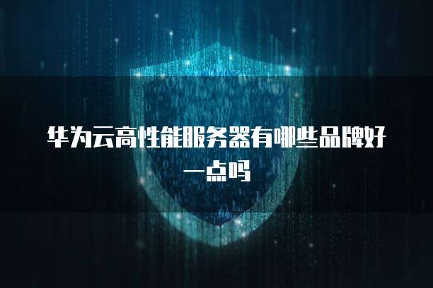华为云高性能服务器有哪些品牌好一点吗