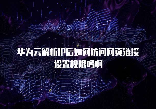 华为云解析IP后如何访问网页链接设置权限吗啊