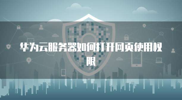 华为云服务器如何打开网页使用权限