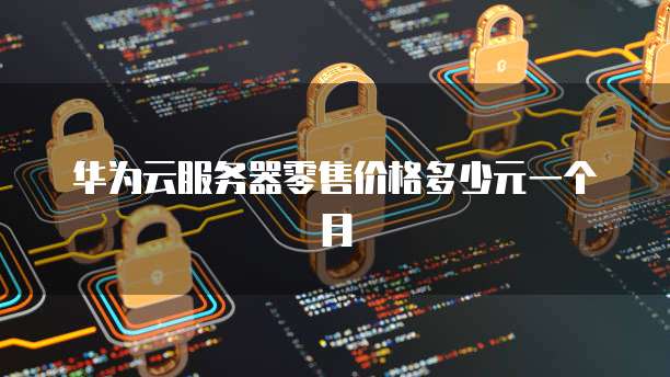 华为云服务器零售价格多少元一个月