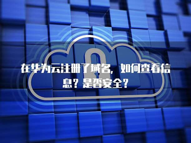 在华为云注册了域名,如何查看信息?是否安全?