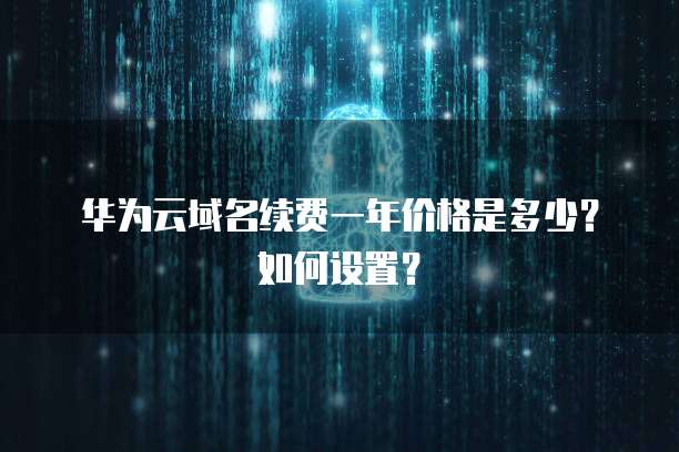 华为云域名续费一年价格是多少?如何设置?