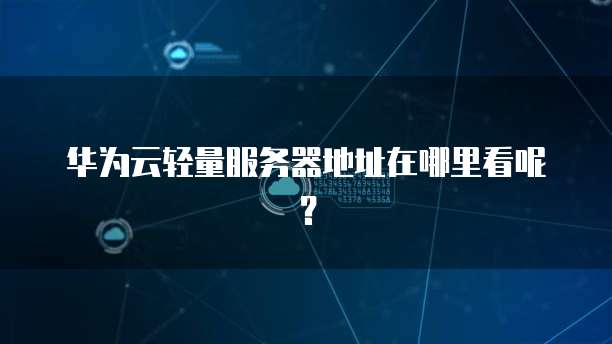 华为云轻量服务器地址在哪里看呢?