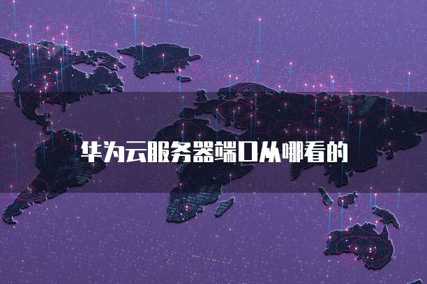华为云服务器端口从哪看的