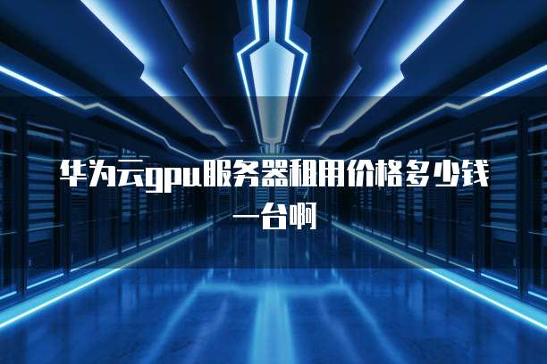 华为云gpu服务器租用价格多少钱一台啊