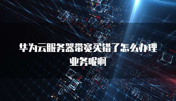 华为云服务器带宽买错了怎么办理业务呢啊