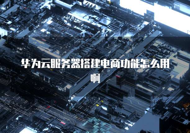 华为云服务器搭建电商功能怎么用啊