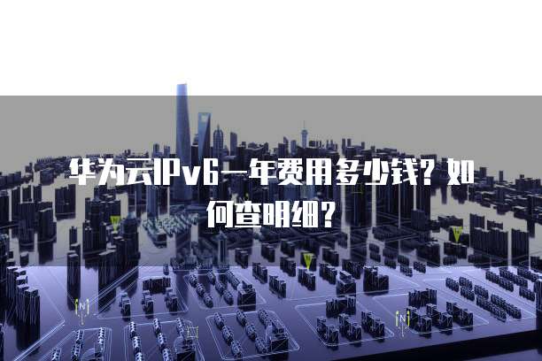 华为云IPv6一年费用多少钱?如何查明细?