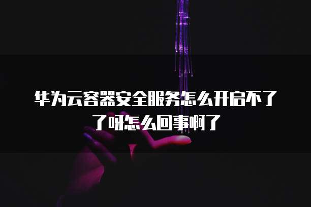 华为云容器安全服务怎么开启不了了呀怎么回事啊了