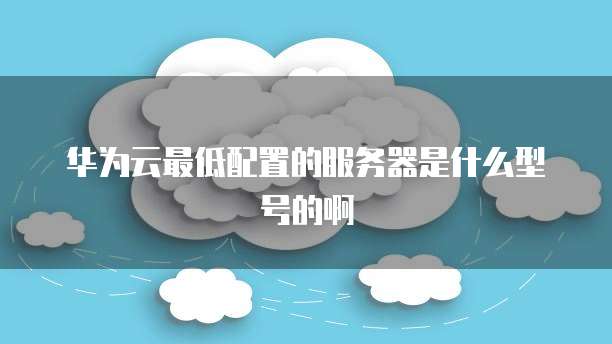 华为云最低配置的服务器是什么型号的啊
