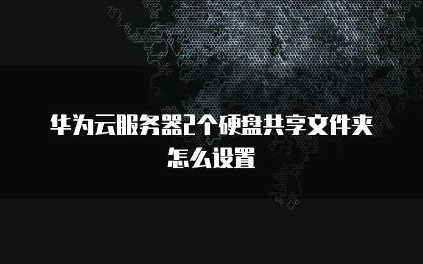 华为云服务器2个硬盘共享文件夹怎么设置