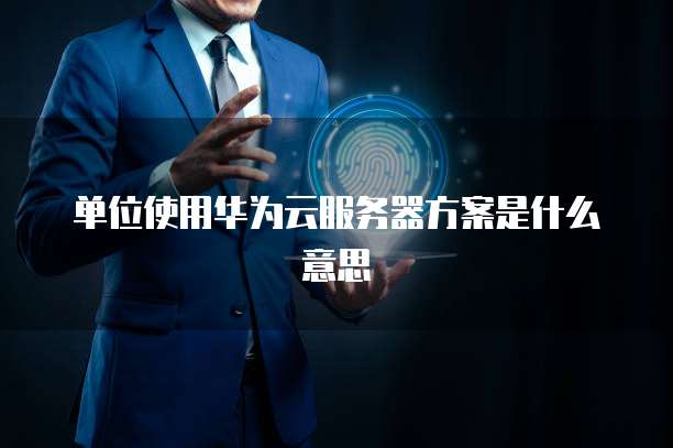 单位使用华为云服务器方案是什么意思